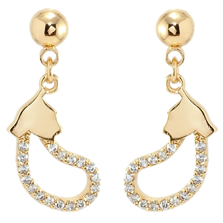 Серьги Xuping Позолота 18K пусеты Баклажаны фото №3