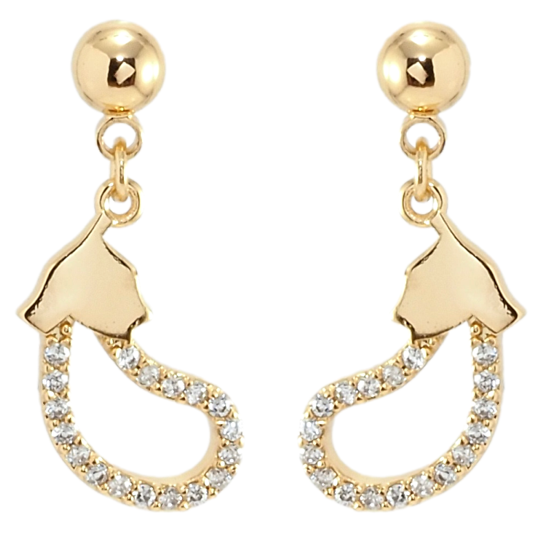 Серьги Xuping Позолота 18K пусеты Баклажаны фото №2