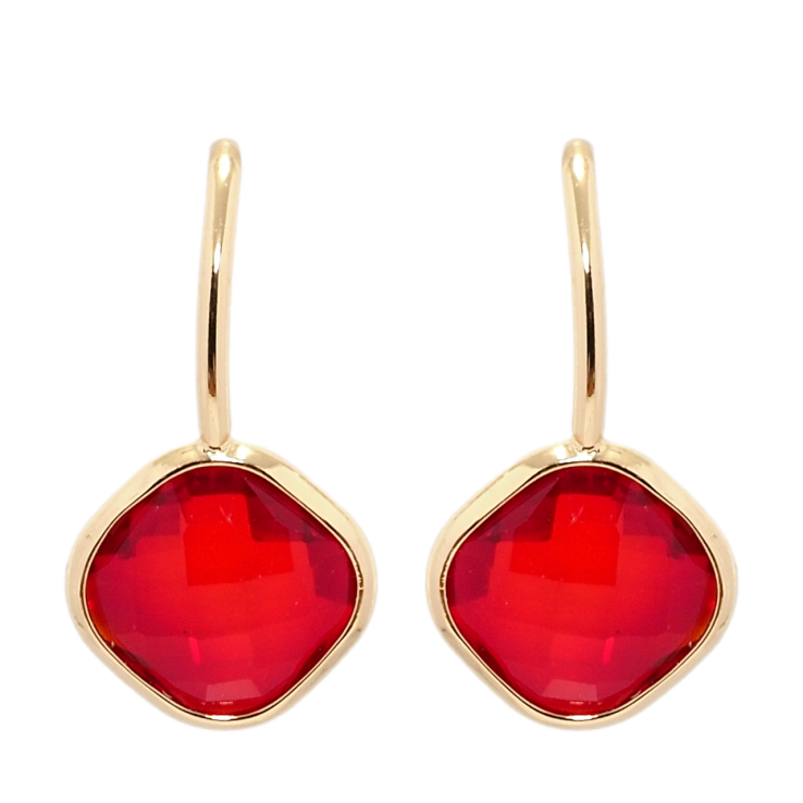 Сережки Xuping Позолота 18K пусети Червоні фіаніти фото №5 Сережки Xuping Позолота 18K пусети Червоні фіаніти фото №5