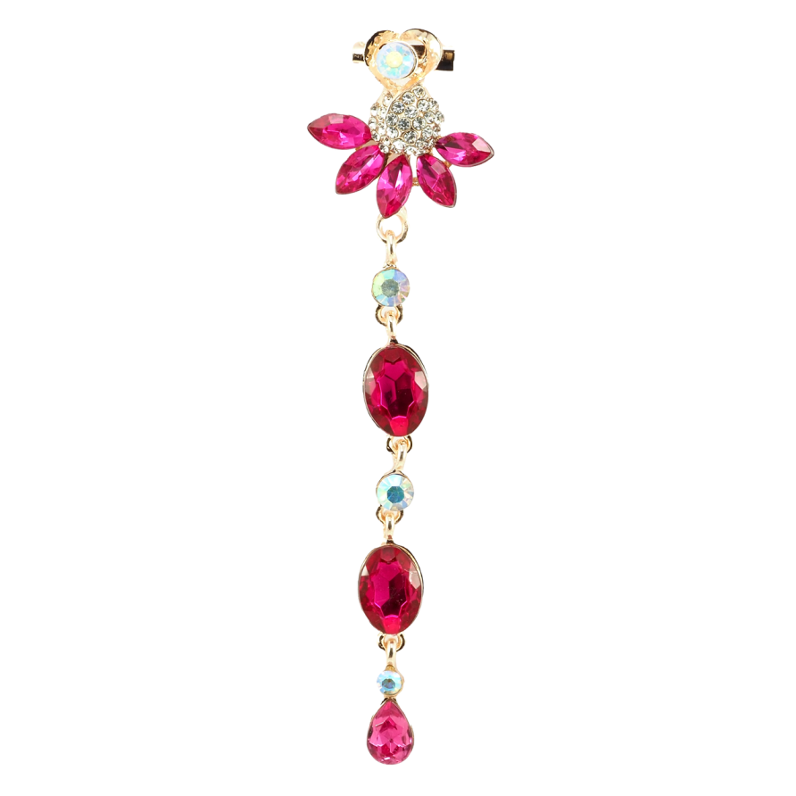 Брошь Сердечко с розовыми стразами фото №1