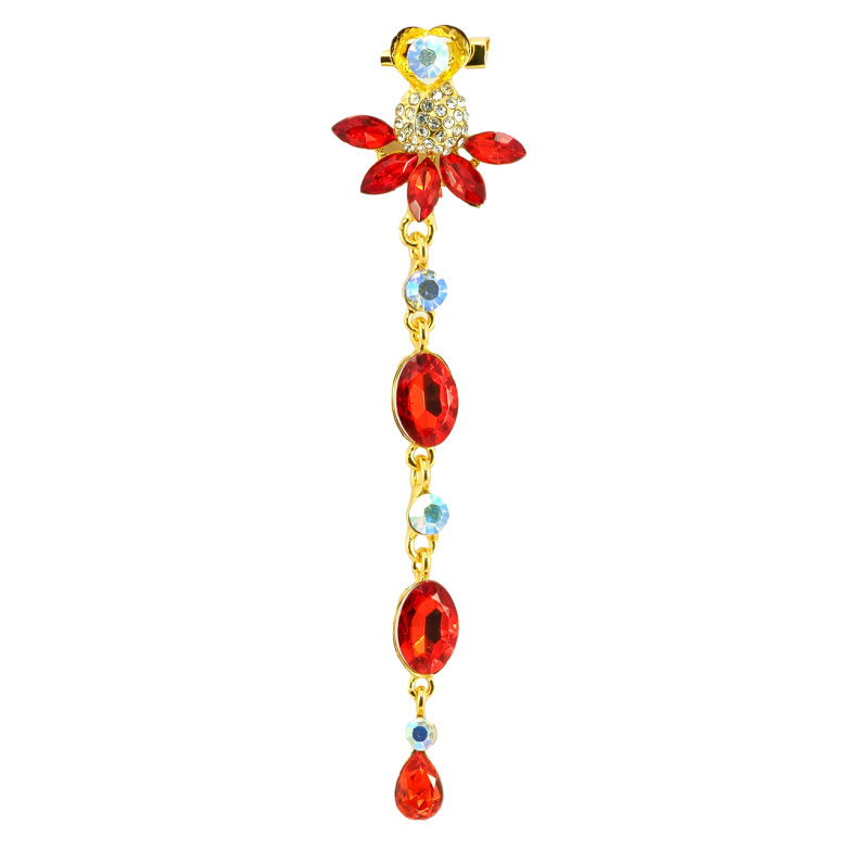 Брошь Сердце с красными лепестками фото №1 Брошь Сердце с красными лепестками фото №1