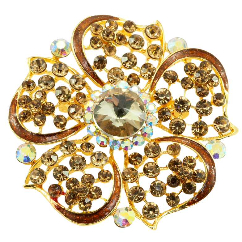 Брошь Коричневый цветок фото №1