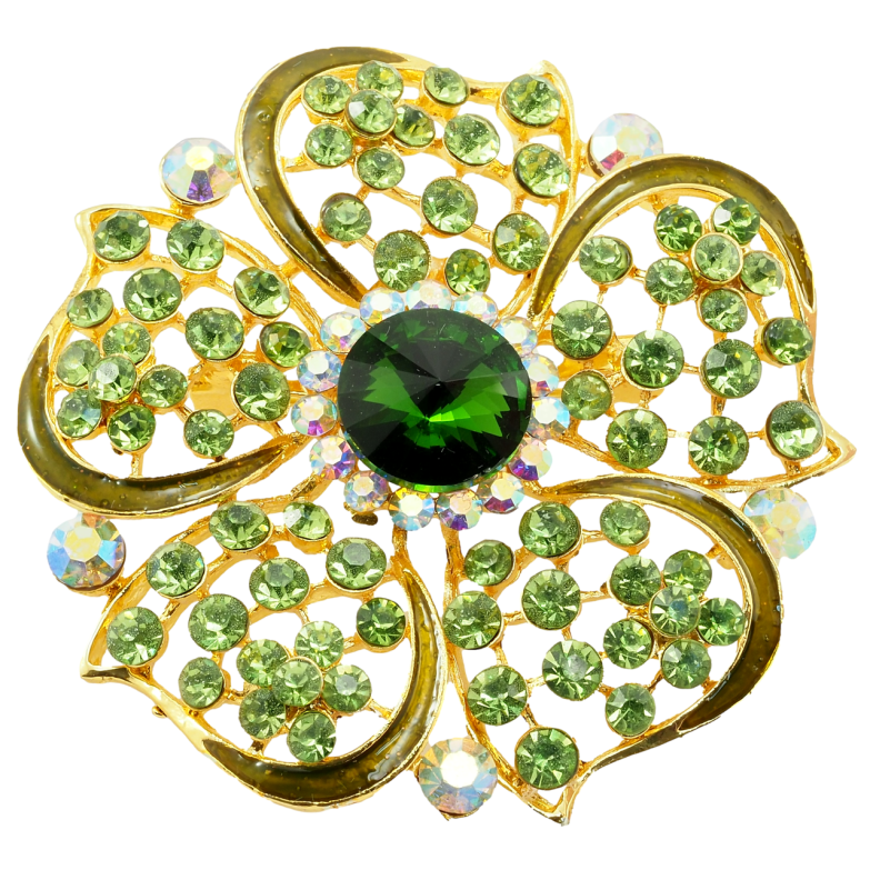 Брошка Зелена квітка фото №2