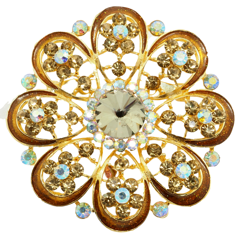 Брошь Коричневый цветок фото №1