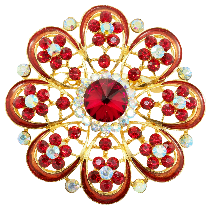 Брошь Красный цветок фото №1 Брошь Красный цветок фото №1