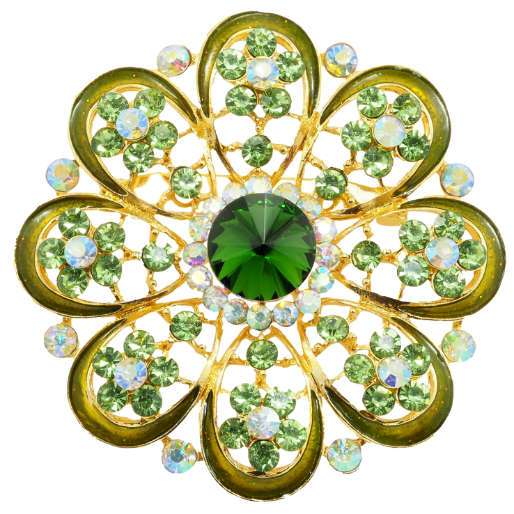 Брошка Зелена квітка фото №6