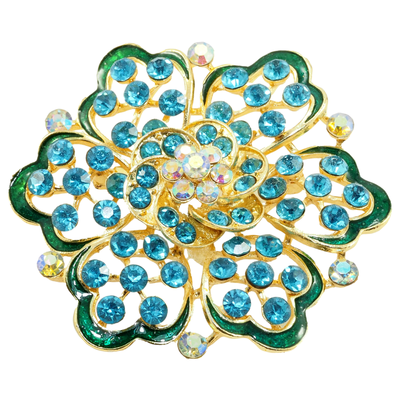 Брошь Бирюзовый цветок фото №1