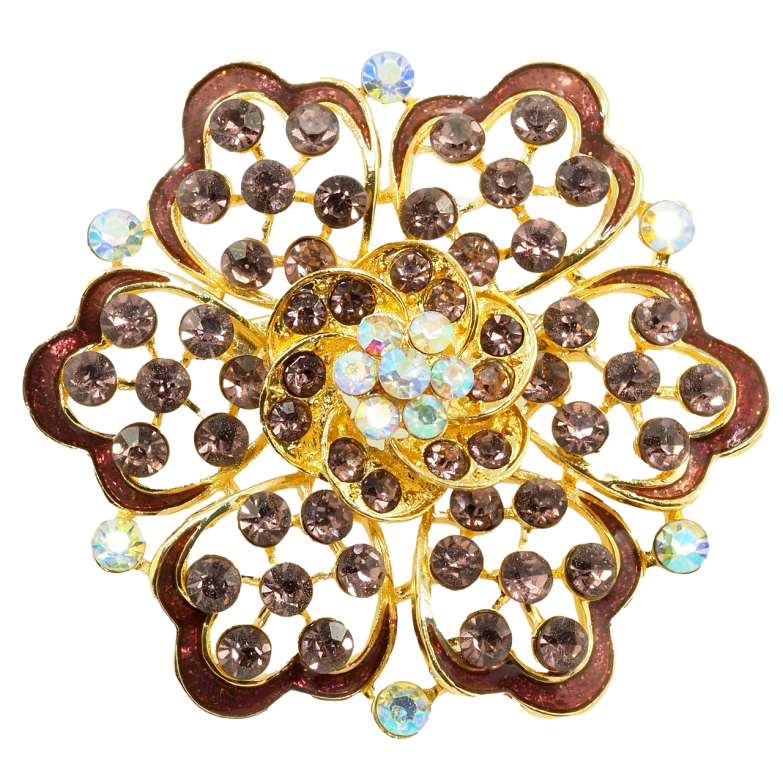 Брошка Бордова квітка фото №1