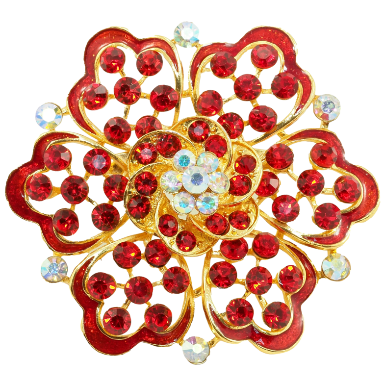 Брошь Красный цветок фото №2 Брошь Красный цветок фото №2
