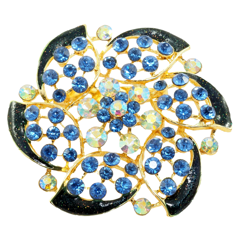 Брошь Синий цветок фото №2