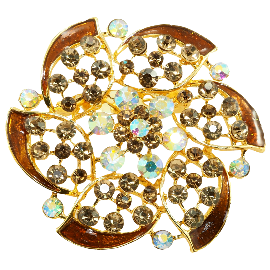 Брошь Коричневый цветок фото №1