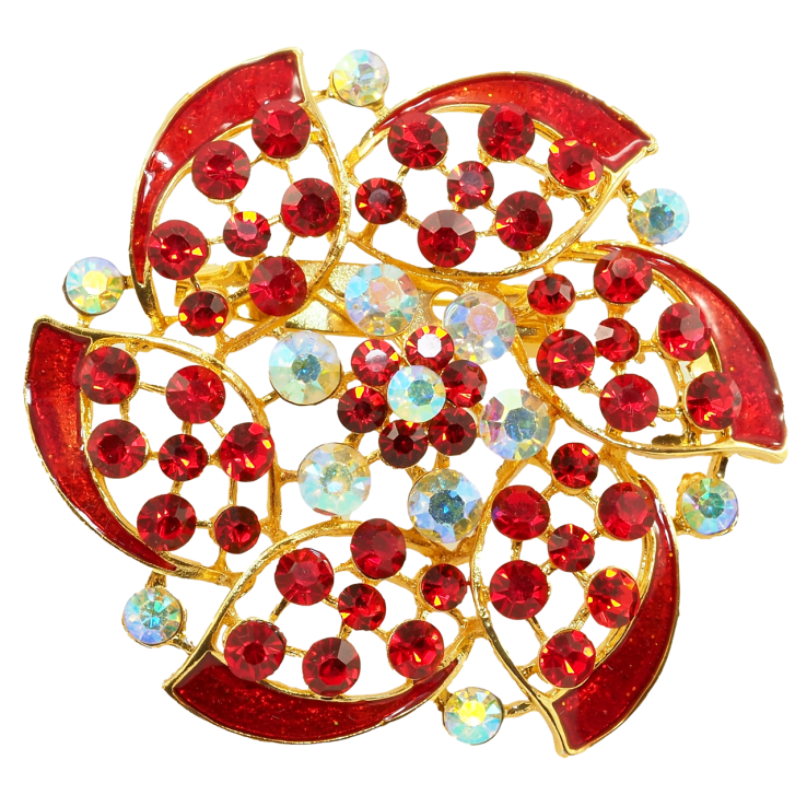 Брошь Красный цветок фото №8