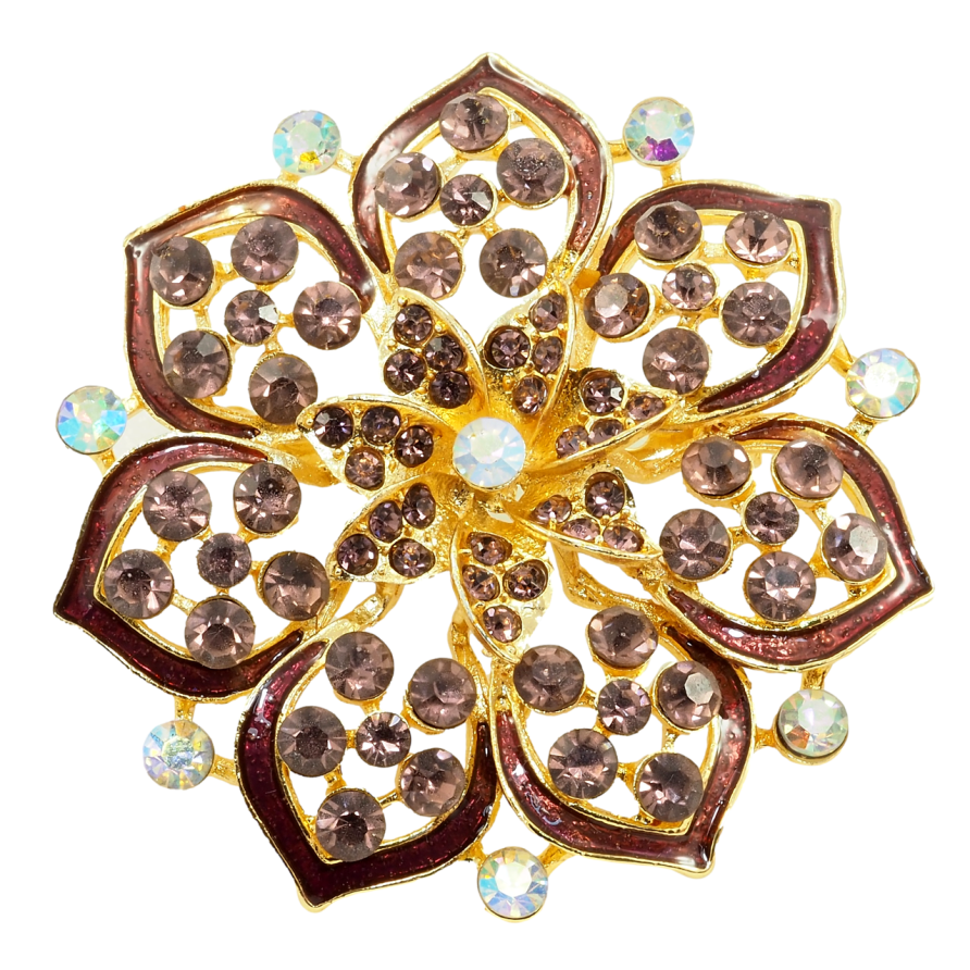 Брошь Бордовый цветок фото №1