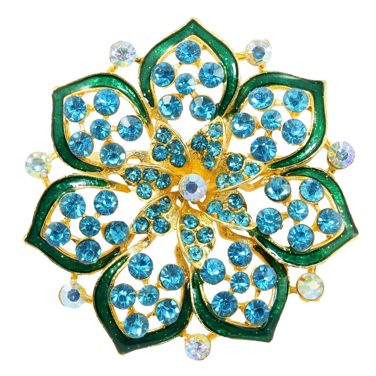 Брошь Бирюзовый цветок фото №21 Брошь Бирюзовый цветок фото №21