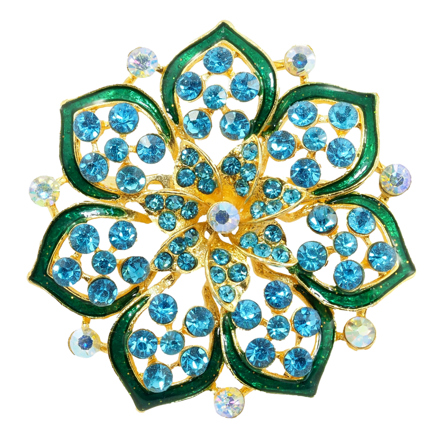 Брошь Бирюзовый цветок фото №1