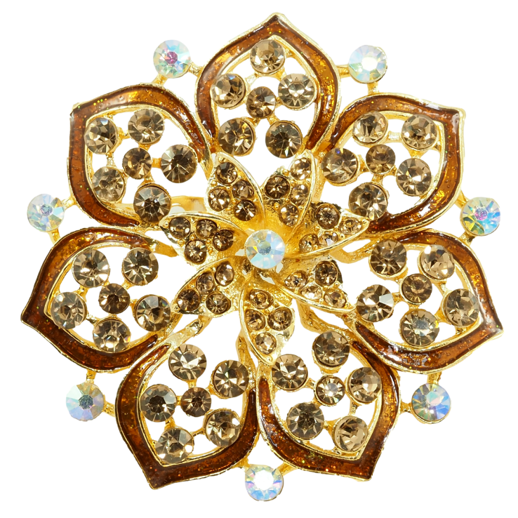 Брошь Коричневый цветок фото №14