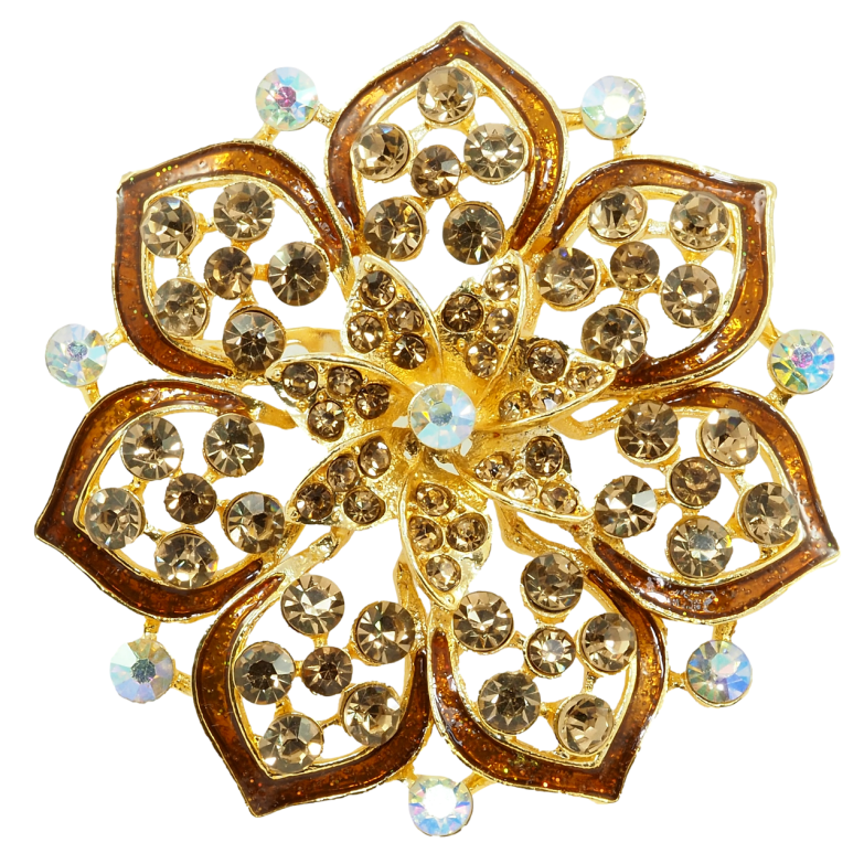 Брошь Коричневый цветок фото №1