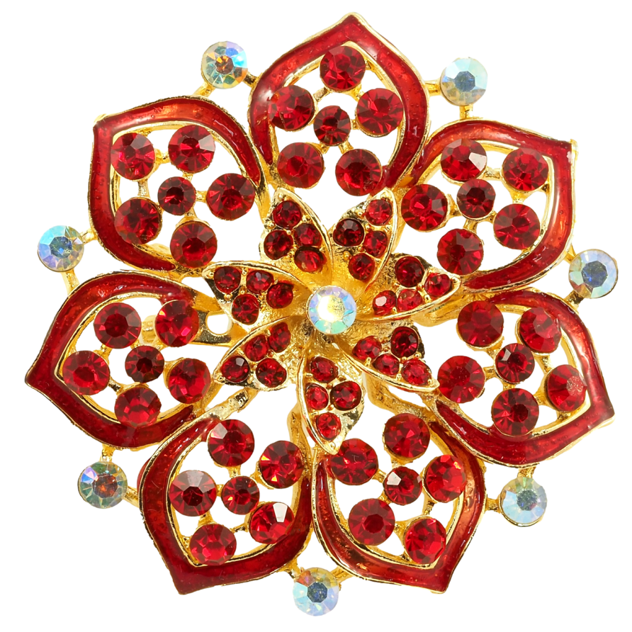 Брошь Красный цветок фото №1 Брошь Красный цветок фото №1