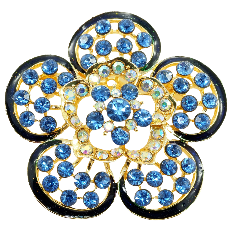 Брошь Синий цветок фото №1