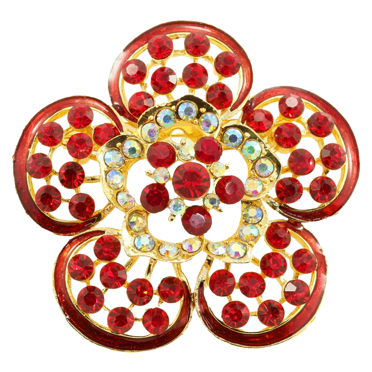 Брошь Красный цветок фото №4