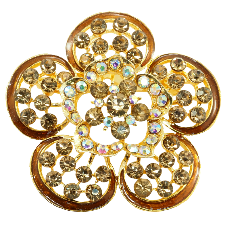 Брошь Коричневый цветок фото №1