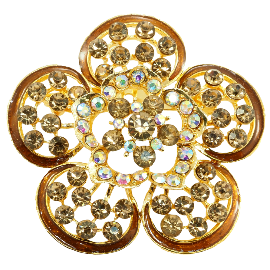 Брошь Коричневый цветок фото №1