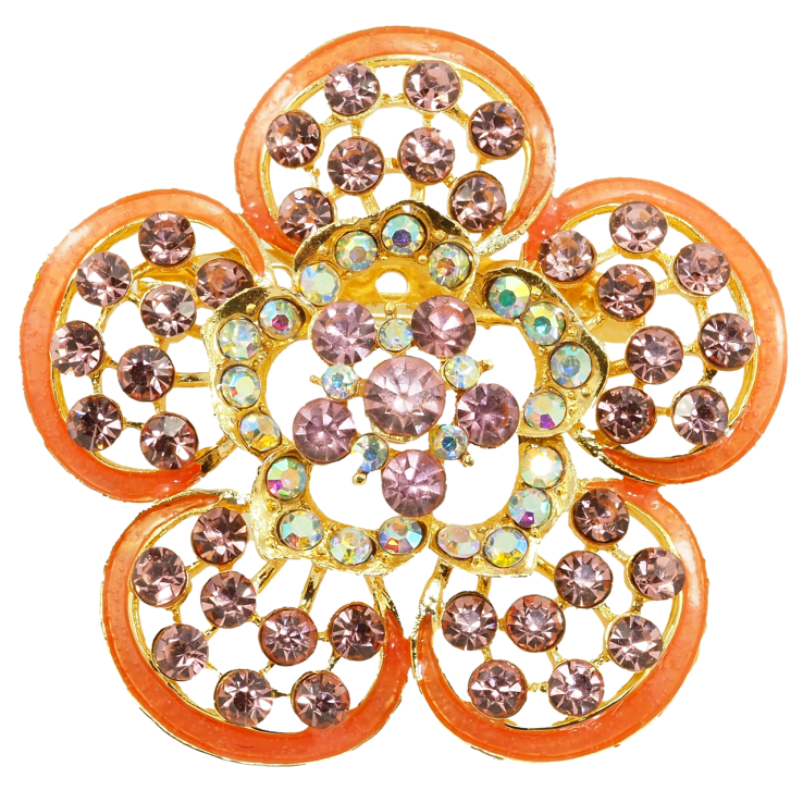 Брошь Розовый цветок фото №3