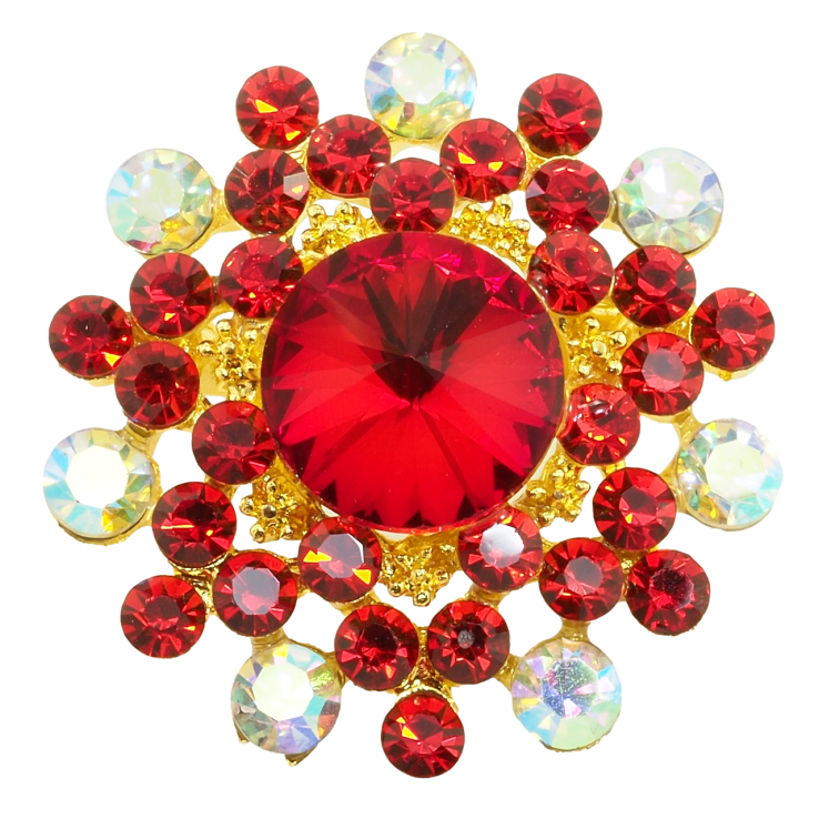 Брошь Красный Цветок фото №7
