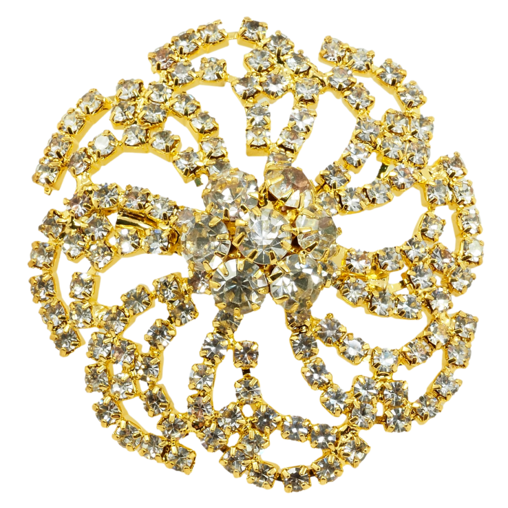 Брошь Снежинка с стразами фото №17