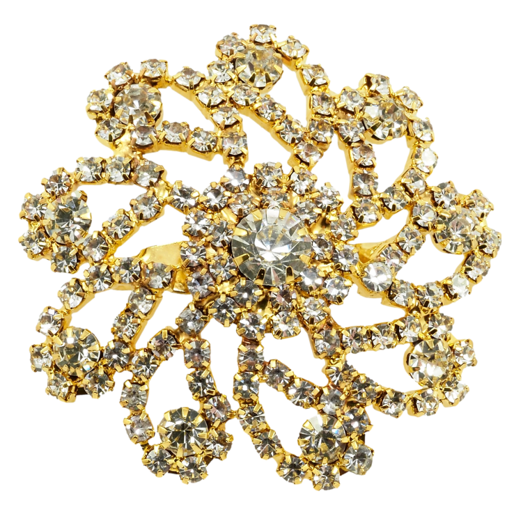 Брошка Квітка зі стразами фото №23