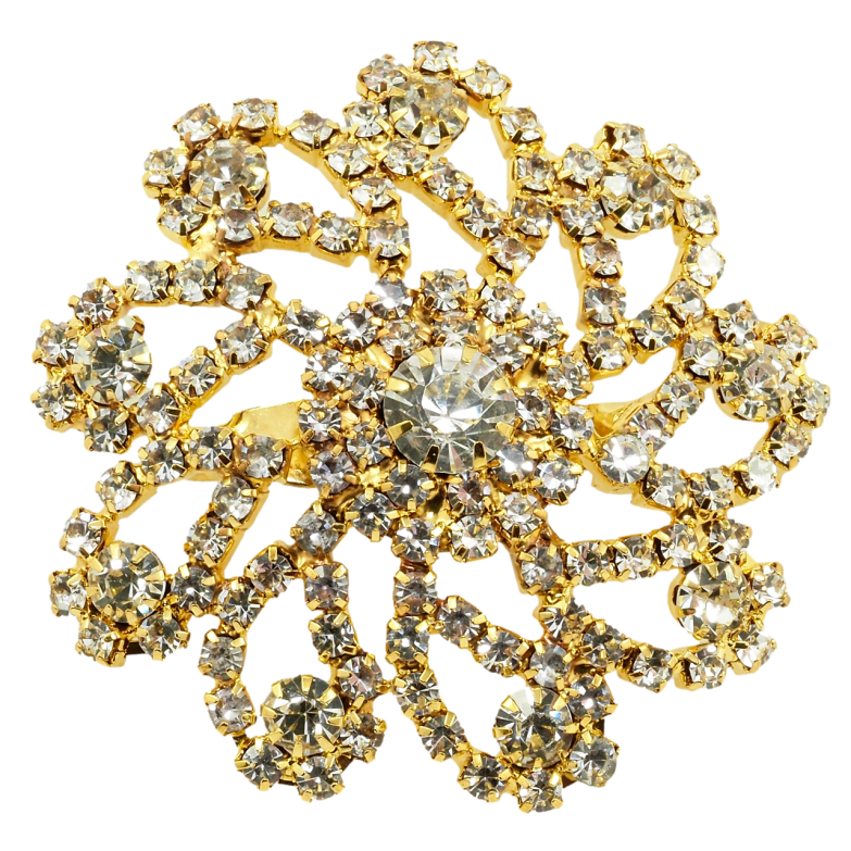 Брошь Цветок с стразами фото №1