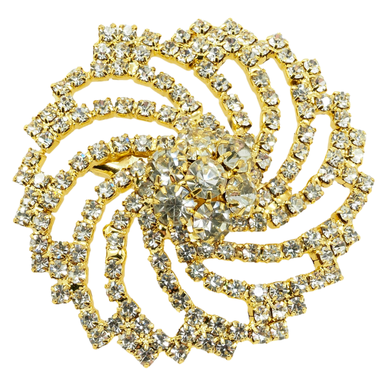 Брошка Квітка зі стразами фото №1