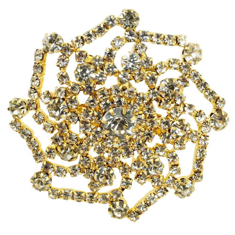 Брошка Квітка зі стразами фото №1