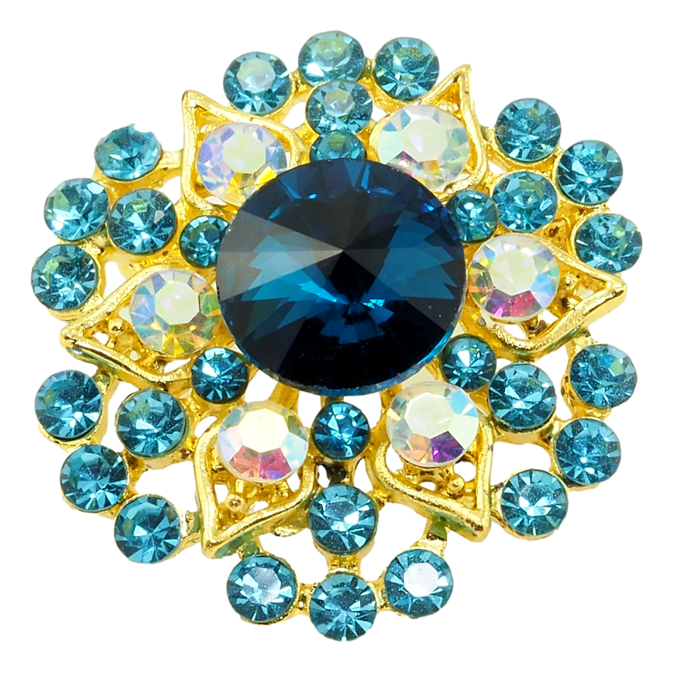 Брошка Квіточка з блакитними стразами фото №20 Брошка Квіточка з блакитними стразами фото №20