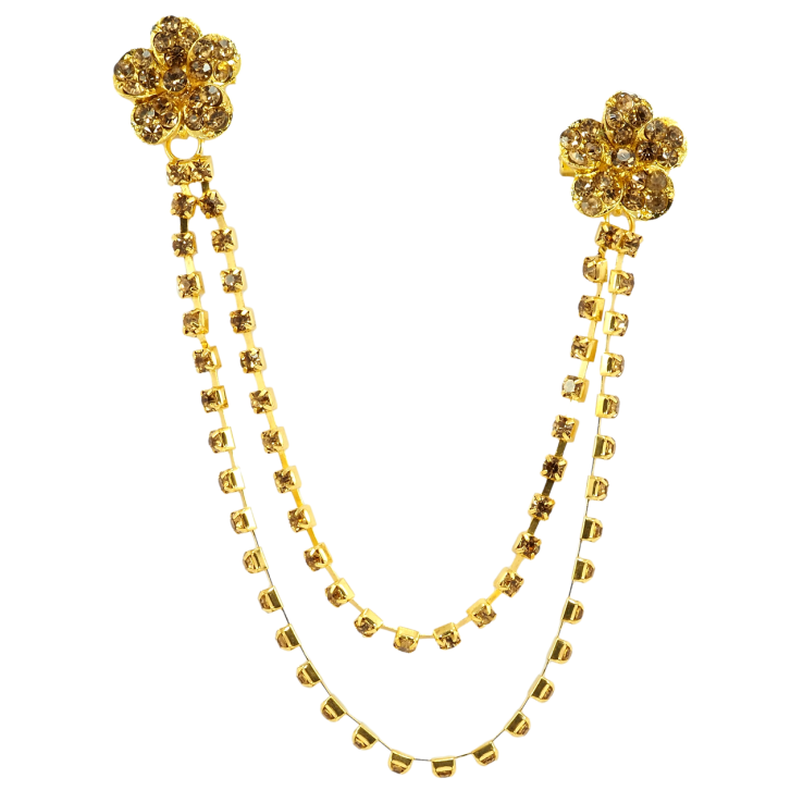 Брошь Два цветка с цепочками фото №7 Брошь Два цветка с цепочками фото №7