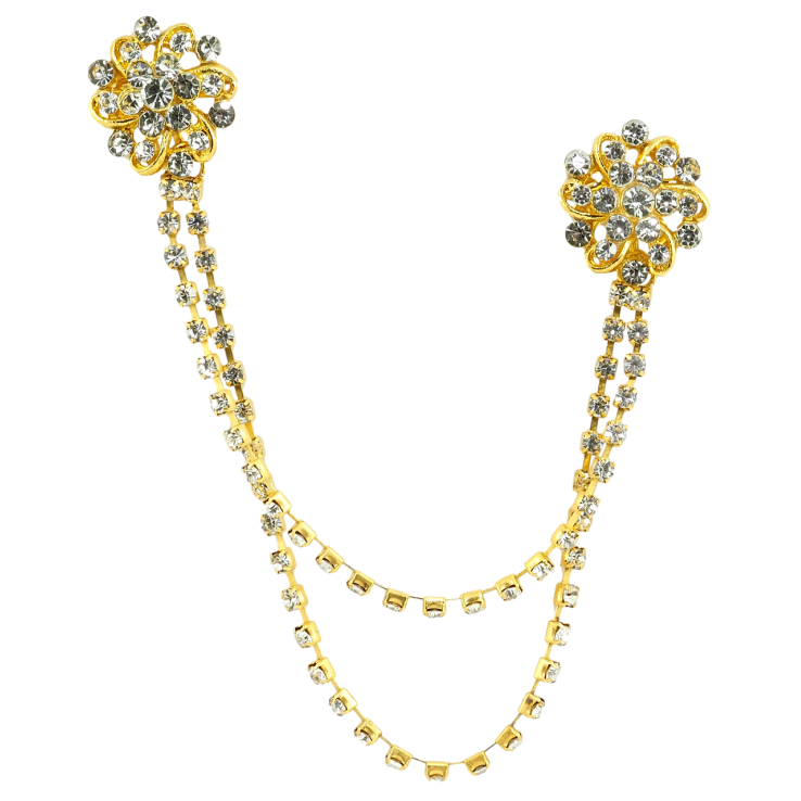 Брошь Два цветка с цепочками фото №9 Брошь Два цветка с цепочками фото №9