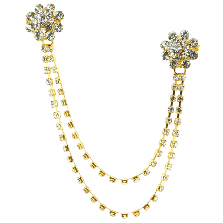 Брошь Два цветка с цепочками фото №13 Брошь Два цветка с цепочками фото №13