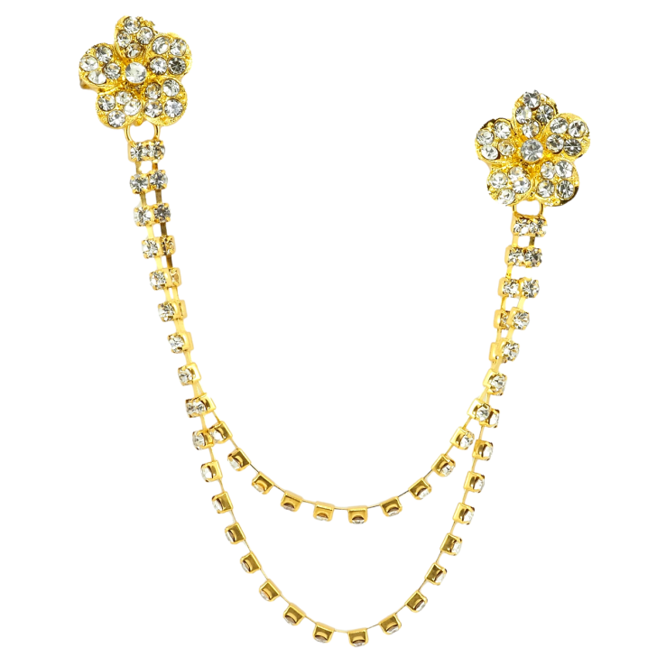 Брошь Два цветка с цепочками фото №8 Брошь Два цветка с цепочками фото №8