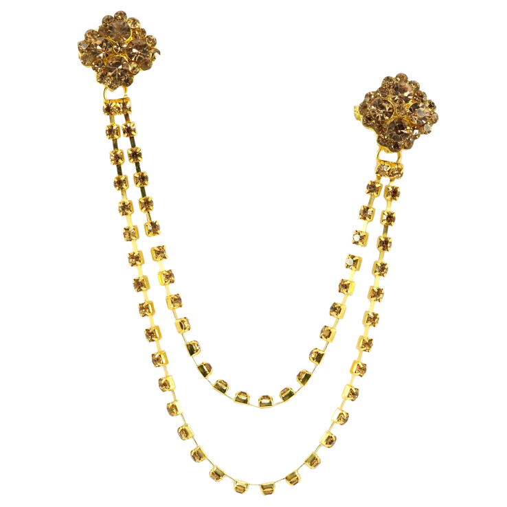 Брошь Два цветка с цепочками фото №10 Брошь Два цветка с цепочками фото №10