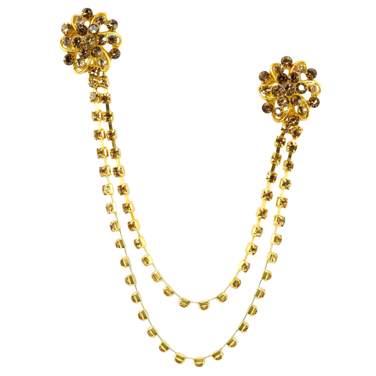 Брошь Два цветка с цепочками фото №12 Брошь Два цветка с цепочками фото №12