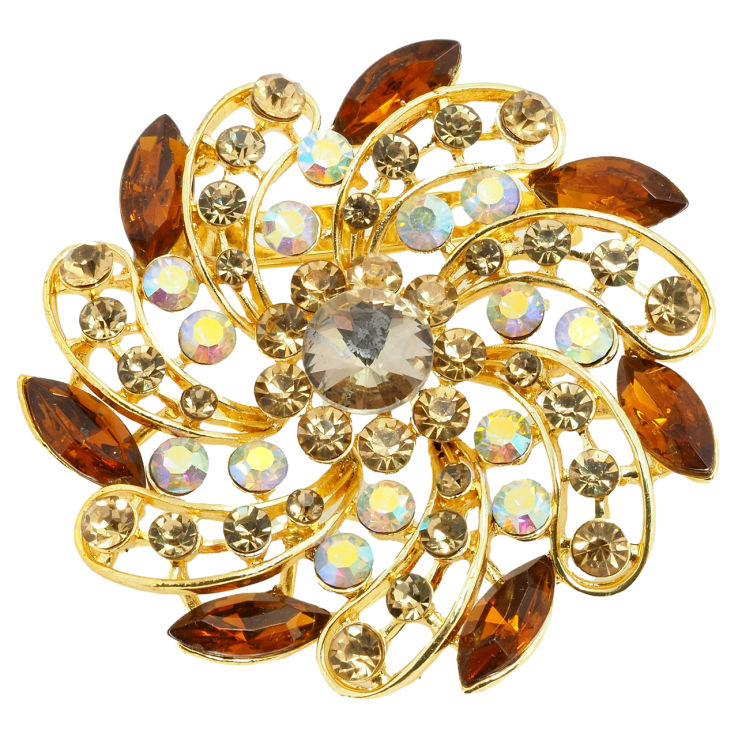 Брошь Цветок с коричневыми стразами фото №14 Брошь Цветок с коричневыми стразами фото №14