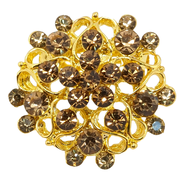 Брошь Цветок с коричневыми стразами фото №10 Брошь Цветок с коричневыми стразами фото №10