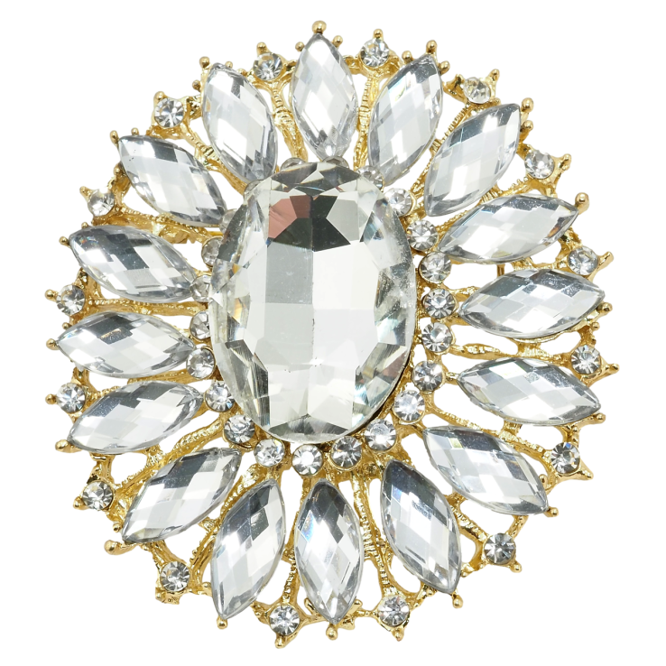 Брошка Квітка зі стразами фото №20