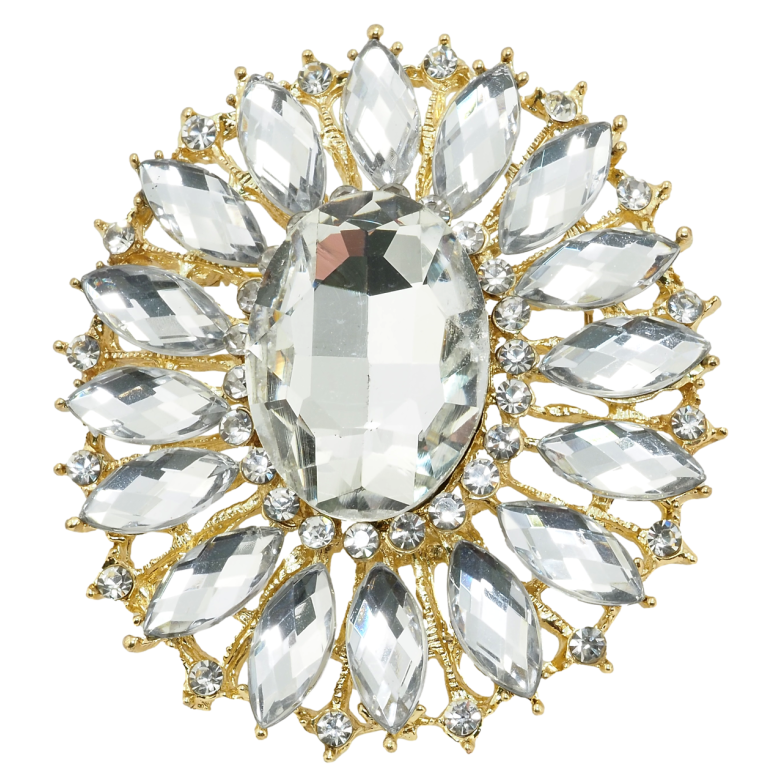 Брошка Квітка зі стразами фото №1 Брошка Квітка зі стразами фото №1