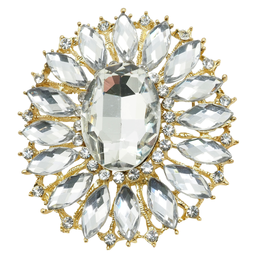 Брошка Квітка зі стразами фото №1 Брошка Квітка зі стразами фото №1