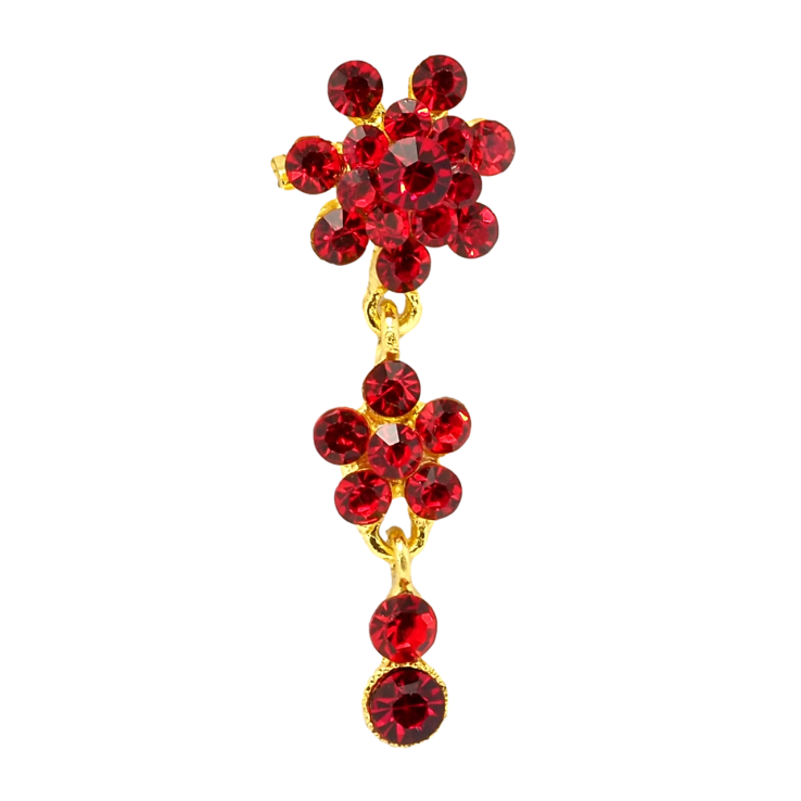 Брошь Кристальные красные цветочки фото №11 Брошь Кристальные красные цветочки фото №11