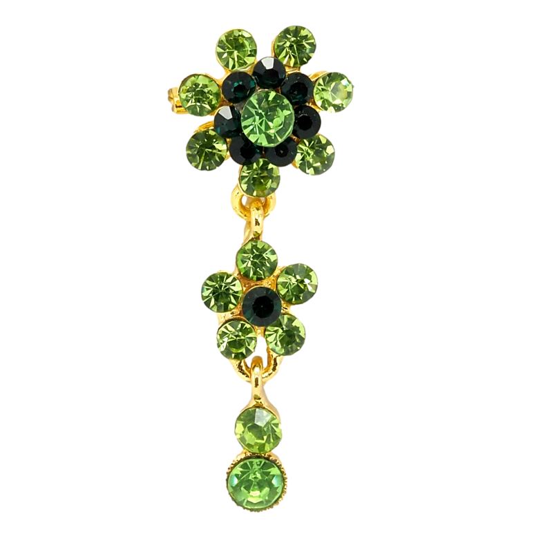 Брошка Кристальні зелені квіточки фото №1