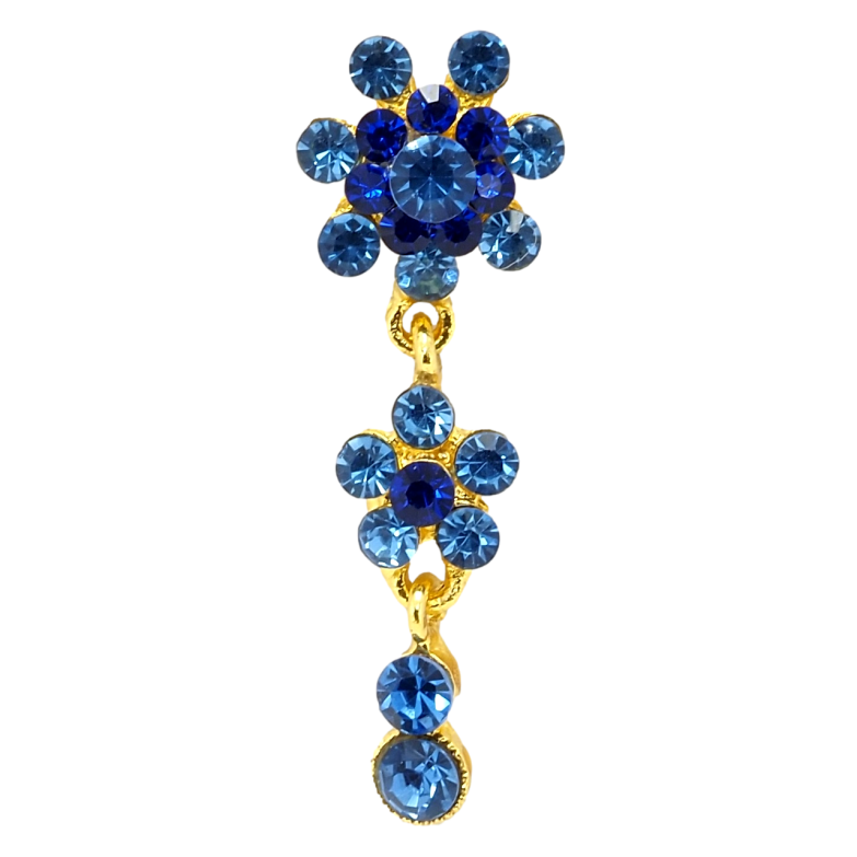 Брошь Кристальные синие цветочки фото №1