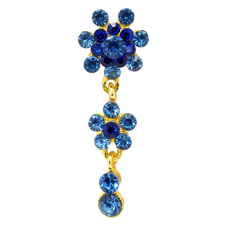 Брошь Кристальные синие цветочки фото №1