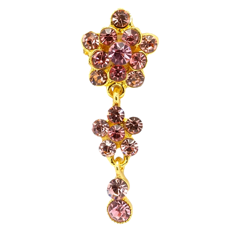 Брошь Кристальные розовые цветочки фото №1